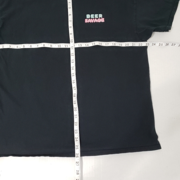 Beer Savage crewneck T-Shirt Men's xl Black 100% Cotton preowned - Picture 6 of 8